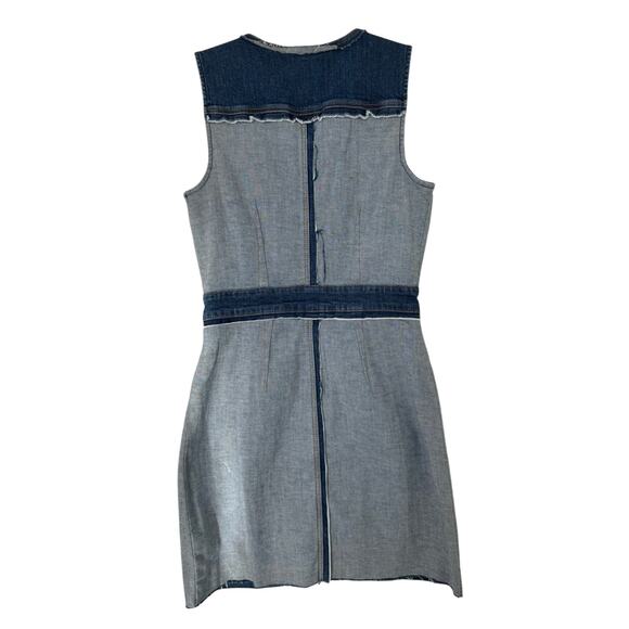 7 For All Mankind Inside Out Denim Two-Tone Dress Sz S - Picture 4 of 5